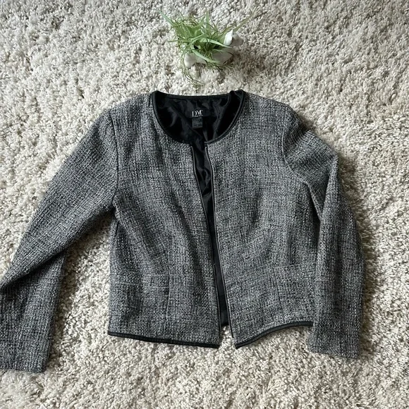 DM Donna Moore business jacket grey professional zipper long dress sleev… - Picture 2 of 4